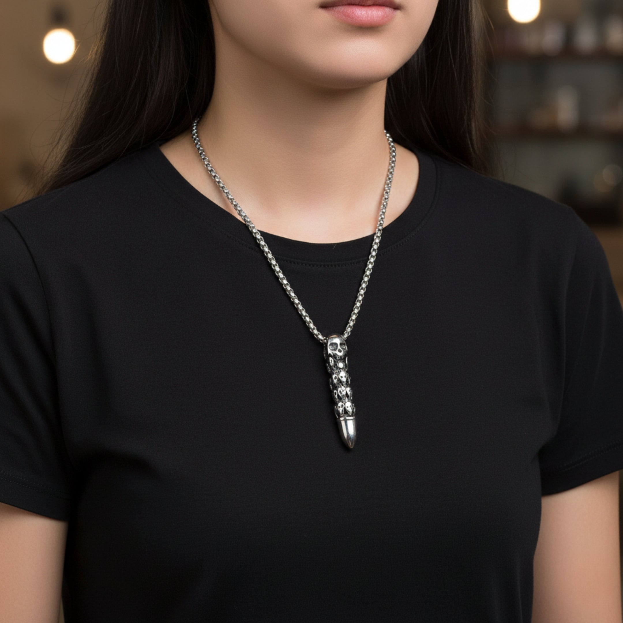 NP-E-118 Necklace | Pendant - Alloy | Chain - Stainless Steel | Size-24inch